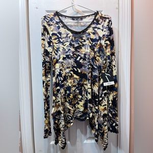 Simply Vera Vera Wang Quarter Sleeve Multi-Color Shirt, Size S